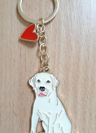 Лабрадор палевый брелок металлический, брелок с лабрадором на ключи, сумку, рюкзак