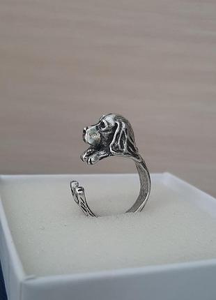 Бассет-хаунд кольцо, кольцо с бассет-хаундом, бассет-хаунд перстень