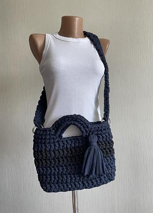 Сумка ручної роботи з трикотажної пряжі