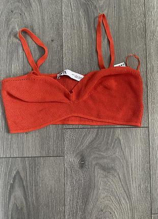 Топ верх купальника вʼязаний zara