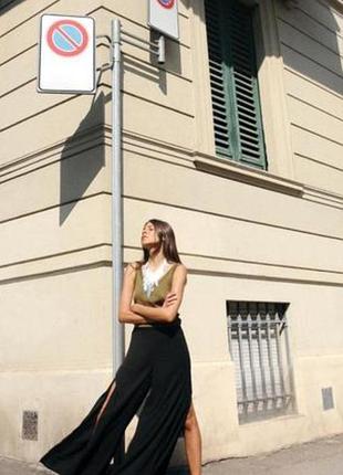 Zara штани широкі по боках розрізи