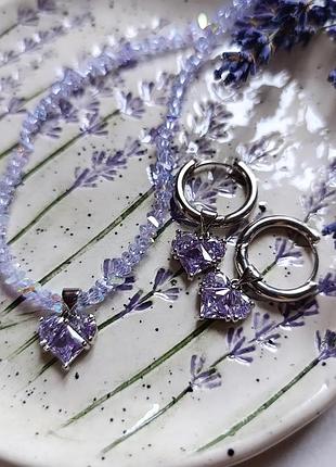 Намисто чокер лаванда бузкове