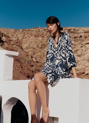 Летнее платье с объемными рукавами натуральное платье вискоза вільна сукня