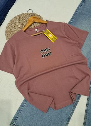 Сливова котонова футболка