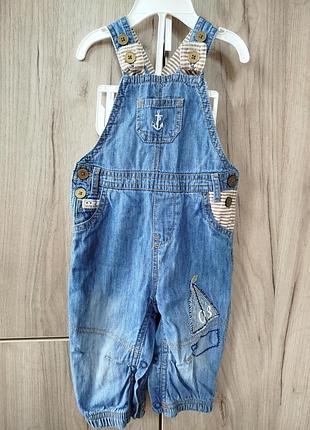Джинсивые комбинезоны 2 шт от 6 мес (цена за 2 шт)