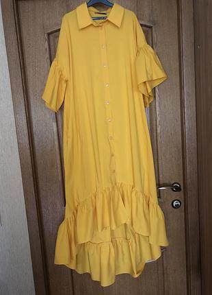 Сукня плаття verda жовте оборки оверсайз