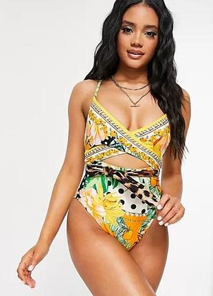 Суцільний купальник з поясом river island