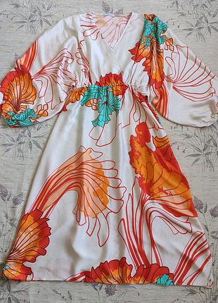 Роскошное платье миди с примесью шелка, платье миди из шелка