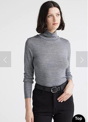 Серый гольф из мерино шерсти marks & Spencer collection 100% merino wool roll-neck mid grey из свежих