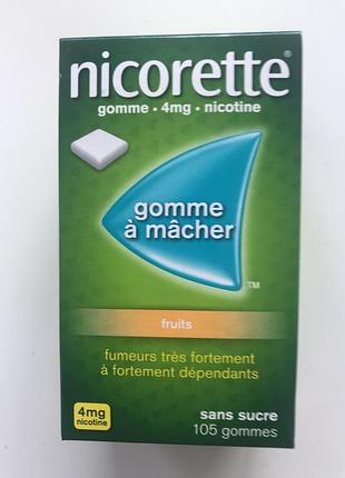 Nicorette/ нікоретте 4 мг /жувальні  / . крижана мʼята/ фрукти