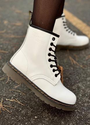 Ботинки dr. martens 1460 white fur черевики