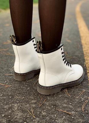 Ботинки dr. martens 1460 white fur черевики5 фото