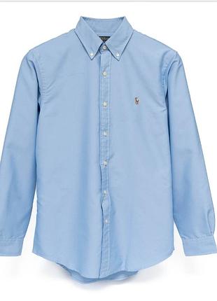 Polo ralph lauren | custom fit | xl | 100% хлопок | голубая рубашка