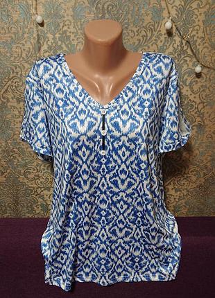 Гарна літня футболка блуза великий розмір батал 50/52 блузка