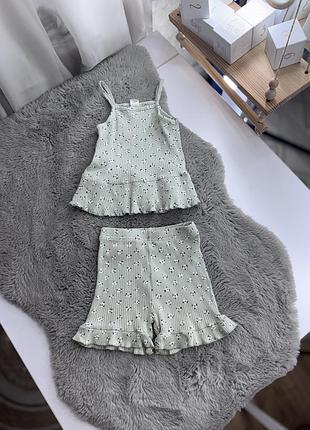 Костюм майка шорти рубчик для дівчинки 2 роки 92 см