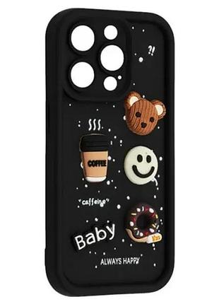 Чохол happy donut case for Apple iphone 12 pro max silicon case prodred max black