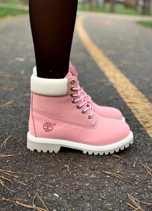 Ботинки timberland pink черевики9 фото