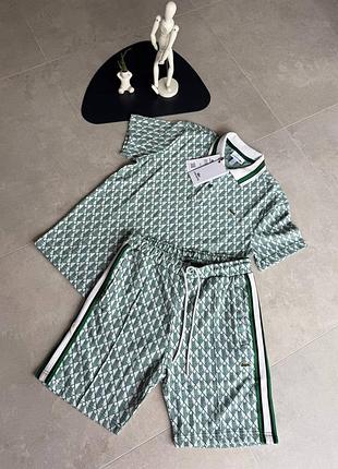 Спортивный летний костюм lacoste monogram light green