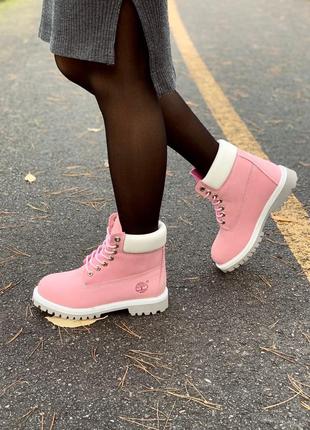 Ботинки timberland pink черевики9 фото