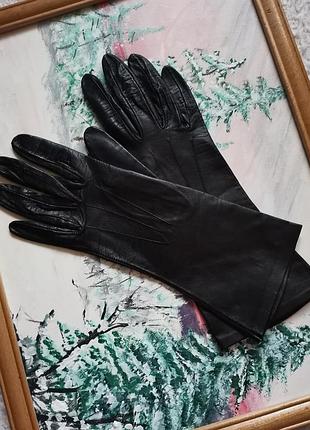 Рукавички перчатки натуральна шкіра демісезон високі рукавички шкіряні жіночі