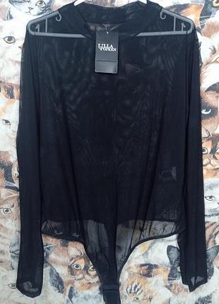 Боди из сетки большого размера