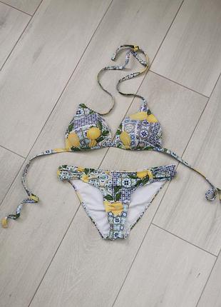 Жіночий роздільний красивый купальник в лимони