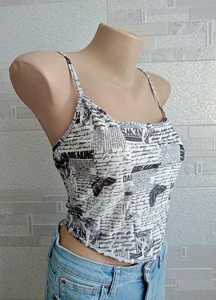 Топ сеточка с принтом