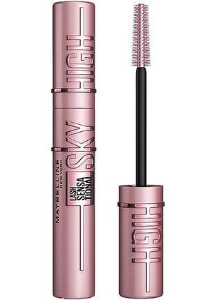 Оригинал maybelline new york lash sensational sky high 01 - very black 7,2 мл мейбелин чёрная тушь для ресниц