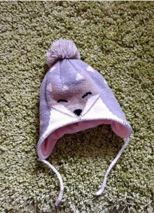 Зимняя шапка на флисе для девочки