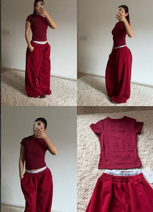 Штани палаццо з лого резинкою  42-46 та 48-50