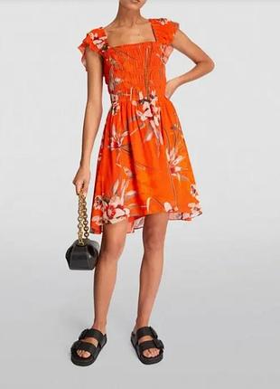 Allsaints malika dorada  яркое платье цветочный принт /12483/