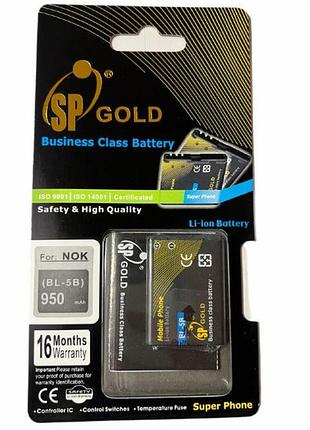 Аккумулятор bl-5b для nokia 6070, 6080, 6120 classic, 6121 classic усиленный sp gold busines class
