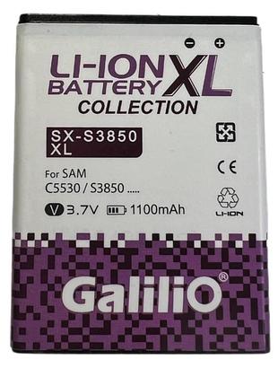 Акумулятор для samsung s3850, s5222, s3350, s3770, s5220, eb424255vu/va, 1100mah galilio