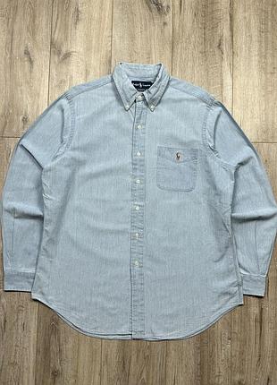 Сорочка polo ralph lauren vintage 90s denim pocket джинсова