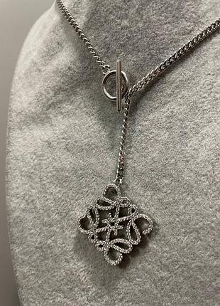 Брендова підвіска в сріблення з цирконами