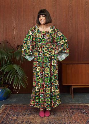 Ексклюзивна вінтажна етно стиль сукня є кишені