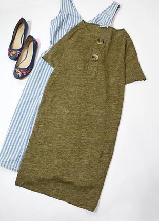 Трикотажное льняное платье от zara