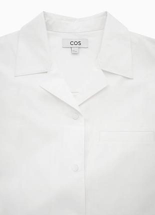 Біла сорочка на кнопках базова сорочка з коротким рукавом рубашка блуза cos