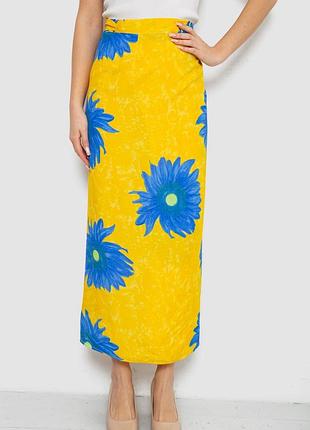 Юбка свободного кроя на запах, цвет желтый, 167r345