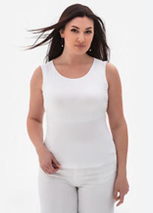 Белая майка с вшитыми поролоновыми чашками майка вискоза 46 48 распродаж