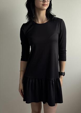 Платье туника женское черное короткое мини. летние на каждый день на роботу