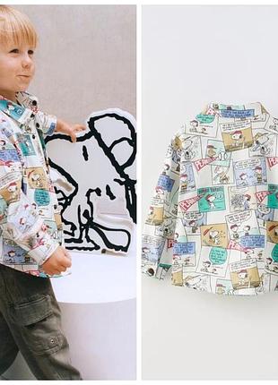 Дитяча сорочка  zara на хлопчика 3-4роки, зріст 104см snoopy  снупі