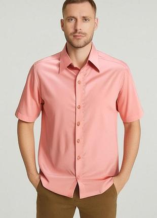 Отличная классическая качественная рубашка с коротким рукавом бренда gama