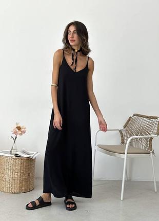 Платье комби из крепа с поясом сарафан