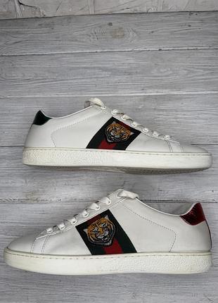 Модные кожаные кроссовки gucci ace tiger