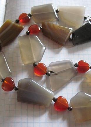 Бусы .ожерелье. натуральный камень агат.