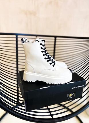 Черевики dr.martens jadon cream white (premium) замок черевики