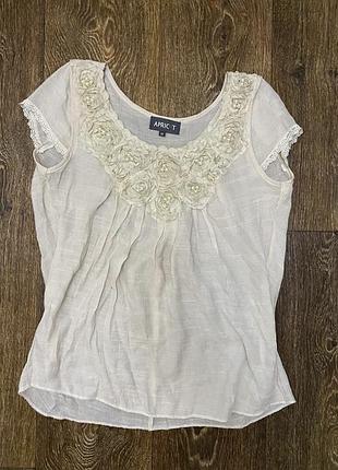 Класна сорочка з квітам apricot