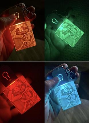 Брелок літофанчик двосторонній персоналізований вашими фотографіями