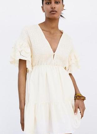 Сукня плаття беж zara літо жіноче л